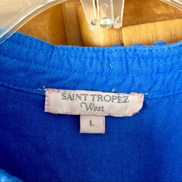SAN TROPEZ WEST BLUE/WHITE BLOUSE - Picture 6 of 7